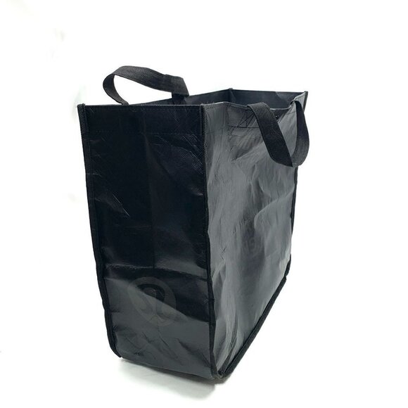 Lululemon Signature Logo Lightweight Shopper Tote Bag Black 15"x14"x6" - Picture 2 of 4